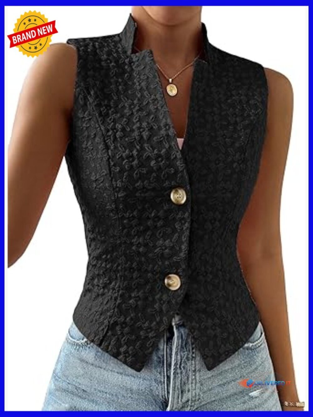 Sleeveless Vest - Lightweight Knit Stretchy Trendy Work Office Top Fully Lined